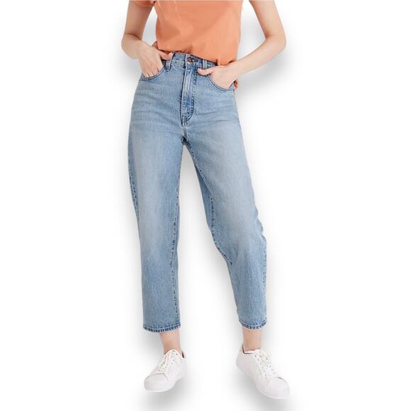 Madewell Balloon Light Wash Jeans Women's 27 Blue High Waisted Denim Jeans - Picture 1 of 11